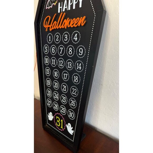 Ashland Halloween Countdown Calendar Coffin Shaped Wall Decor 22.5” Tall - Picture 10 of 12